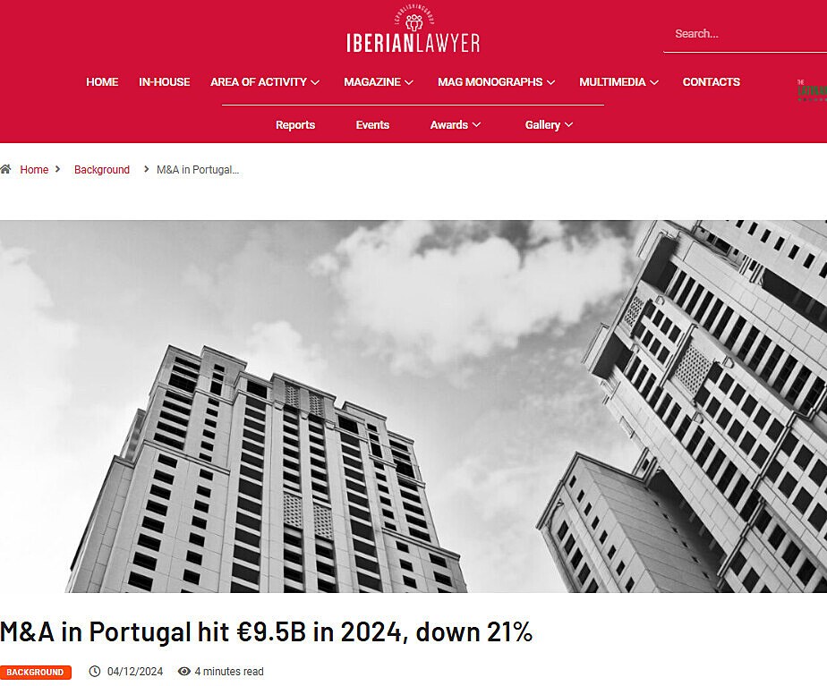 M&A in Portugal hit 9.5B in 2024, down 21%